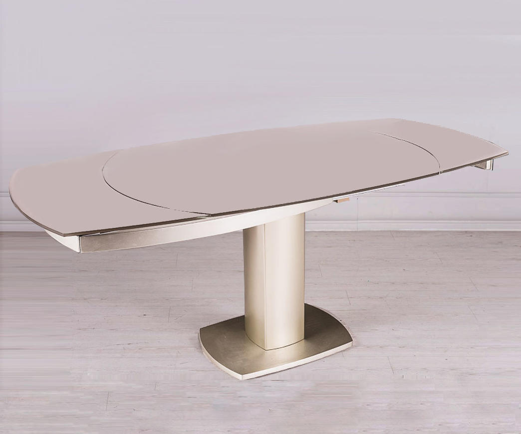 Tavolo Kyoto base nickel top in vetro tortora OM/134/T ...