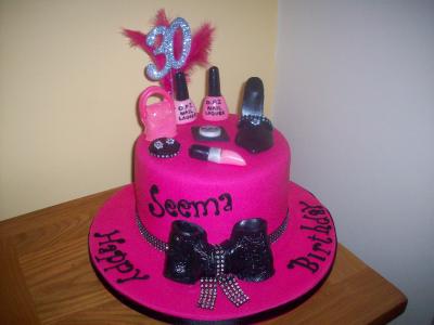 30th Birthday Cosmetics Bow Cake