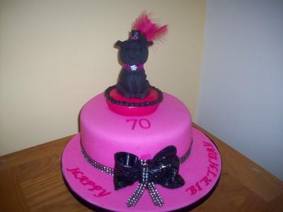 Pug Dog 70th Birthday Cake