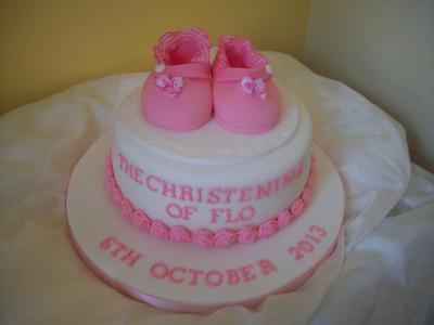 Baby Shoes Christening Cake