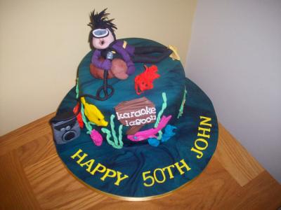 Karaoke Singing Diver Cake
