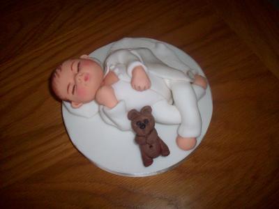 Baby Christening Cake Topper