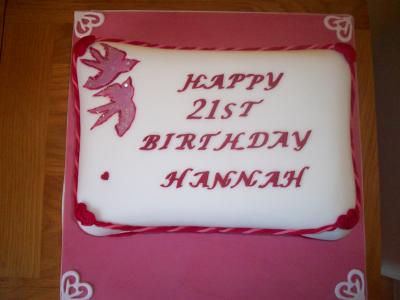 Swallow 21st Birthday Cake