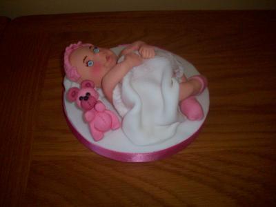 Baby Christening Cake Topper