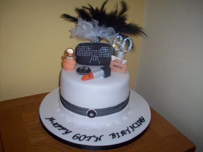 Diamantes Handbag and Cosmetics Cake