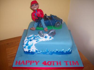 Sports Car Fishing Cake