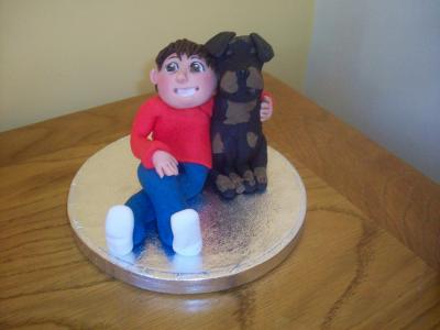 Boy and his Dog Birthday Cake Topper