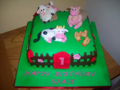 Farm Animals Birthday Cake