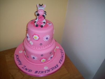 Cow Flower Baby Birthday Cake