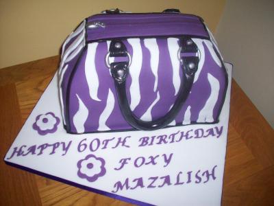 Purple White Leopard Handbag Cake