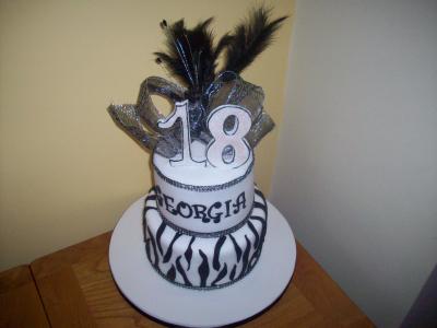 18th Feather Bow Birthday Cake