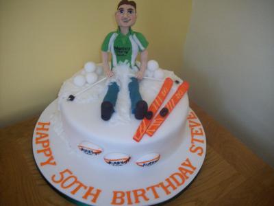 Rugby Player Ski Cake