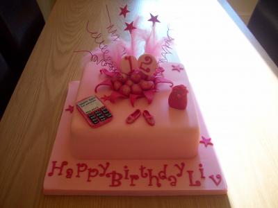 Pink Mobile phone Explosion Birthday Cake