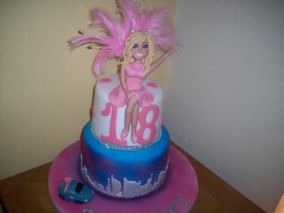 18th Pink Ladies Dubai Birthday Cake with Fiat 500