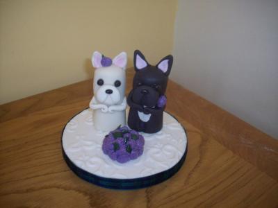 Bulldogs Bride and Groom Wedding Cake Topper