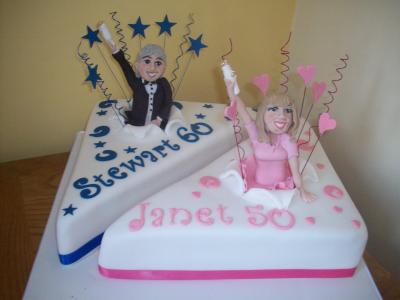 Lady and Man Explosion Cake