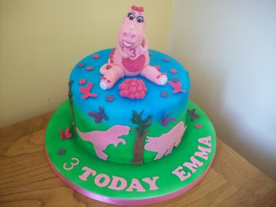 Pink Dinosaur Birthday Cake