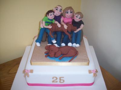 Family Cake with Dogs