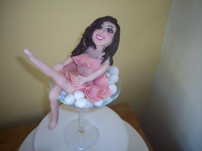 Lady Cocktail Glass Cake Topper
