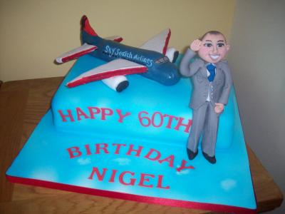 Man and Passenger Jet Cake