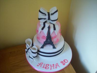 Designer Paris Themed Birthday Cake