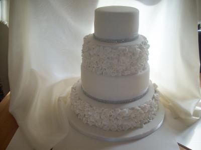 Ruffles White Wedding Cake