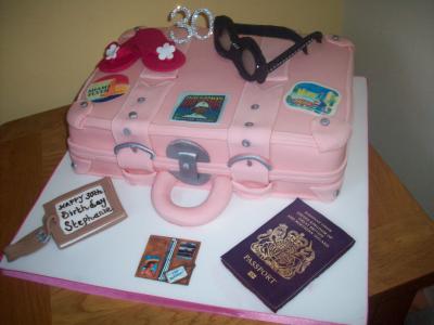 Pink Suitcase Birthday Cake