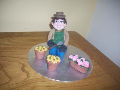 Retirement Man Birthday Novelty Gardener Cake Topper