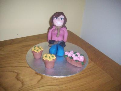 Retirement Lady Birthday Novelty Gardener Cake Topper