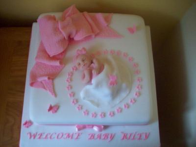 Baby Girl Christening Cake