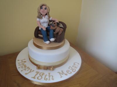 18th Lady and Dog Birthday Cake