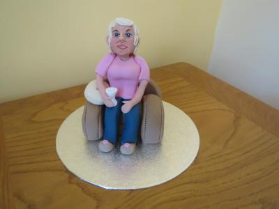 Old Lady in Chair Cake Topper