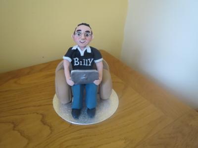 Man and his Laptop Cake Topper