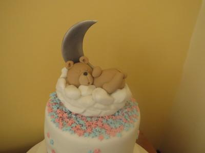 Teddy Bear with Moon and stars cake topper