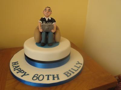 Man on his laptop Cake