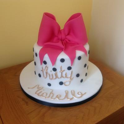 Pink Bow Birthday Cake