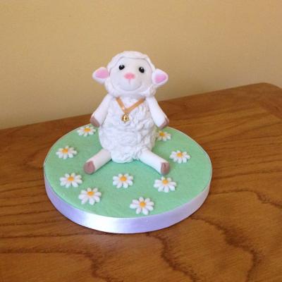 Baby Lamb Sheep Christening Cake Topper
