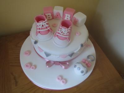 Baby Girl Converse Baby Shower Cake