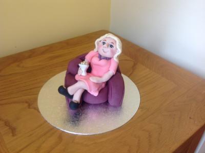 Old Lady In her Chair Cake Topper
