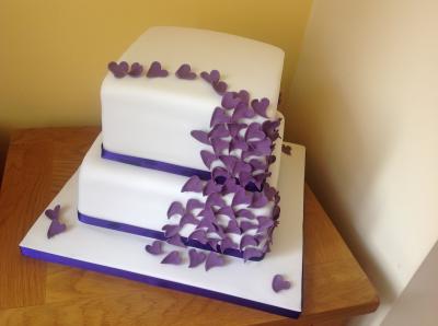Hearts Square Wedding Cake