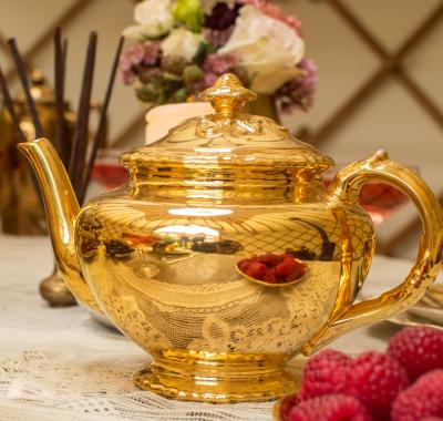 Wedding Yurts Props - Gold Teapot