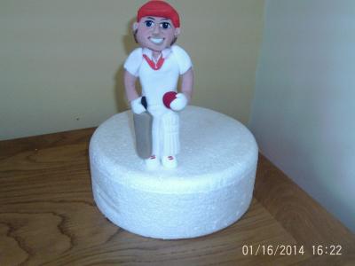 Cricketer Cake Topper