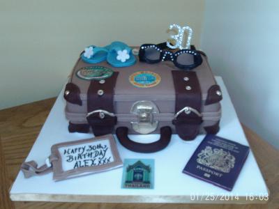 Suitcase 30th Birthday Cake