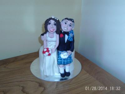 Scottish Wedding Bride and Groom Cake Topper