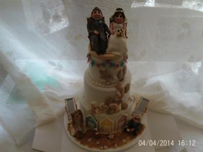Blackpool Seashells Beach Theme Wedding Cake