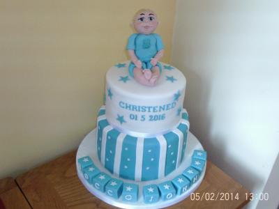 Baby Boy Christening Cake