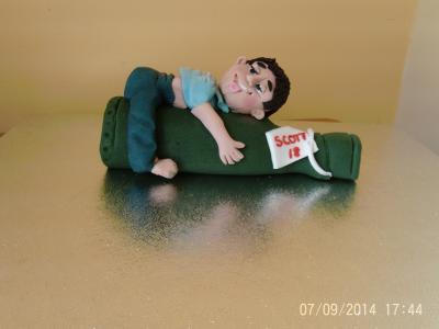 Drunken Man on Beer Bottle Cake Topper