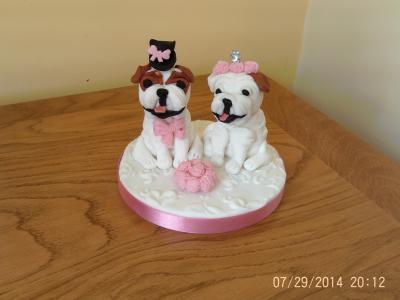Bride and Groom Bulldogs Wedding Cake Topper