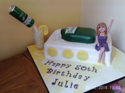 Gin Bottle Gin and Tonic Cake