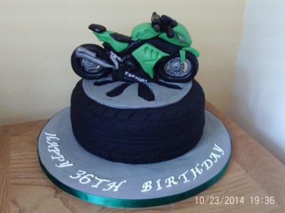 Motorbike Kawasaki Cake